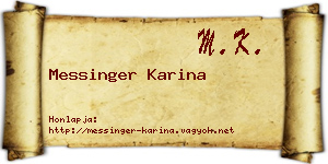Messinger Karina névjegykártya